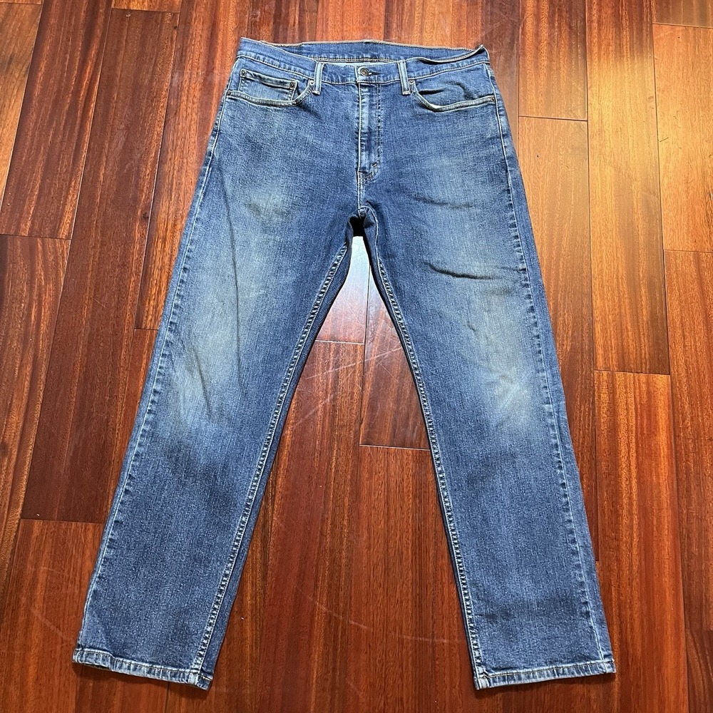 Levis Jeans Mens 36x32 (36x31) 505 Regular Straight Stretch Blue Medium Wash